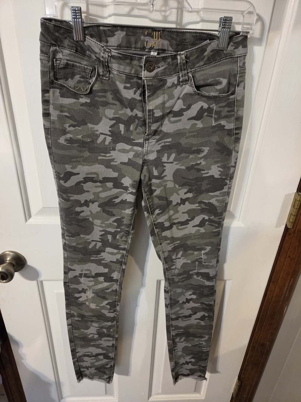 True Craft Camo Skinny Jeans in Green and Gray